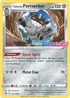 SWSH Black Star Promos Galarian Perrserker Pokémon card